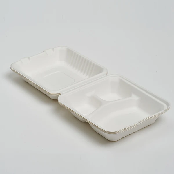 8" 3-Compartment Clamshell — Deep