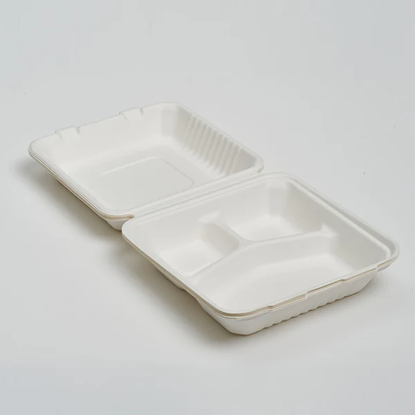 9" 3-Compartment Clamshell
