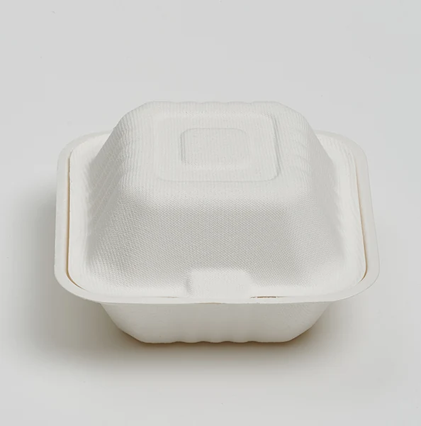 6-inch bagasse burger box